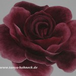 Gemälde Rote Rose auf Ölfarbe auf Leinwand