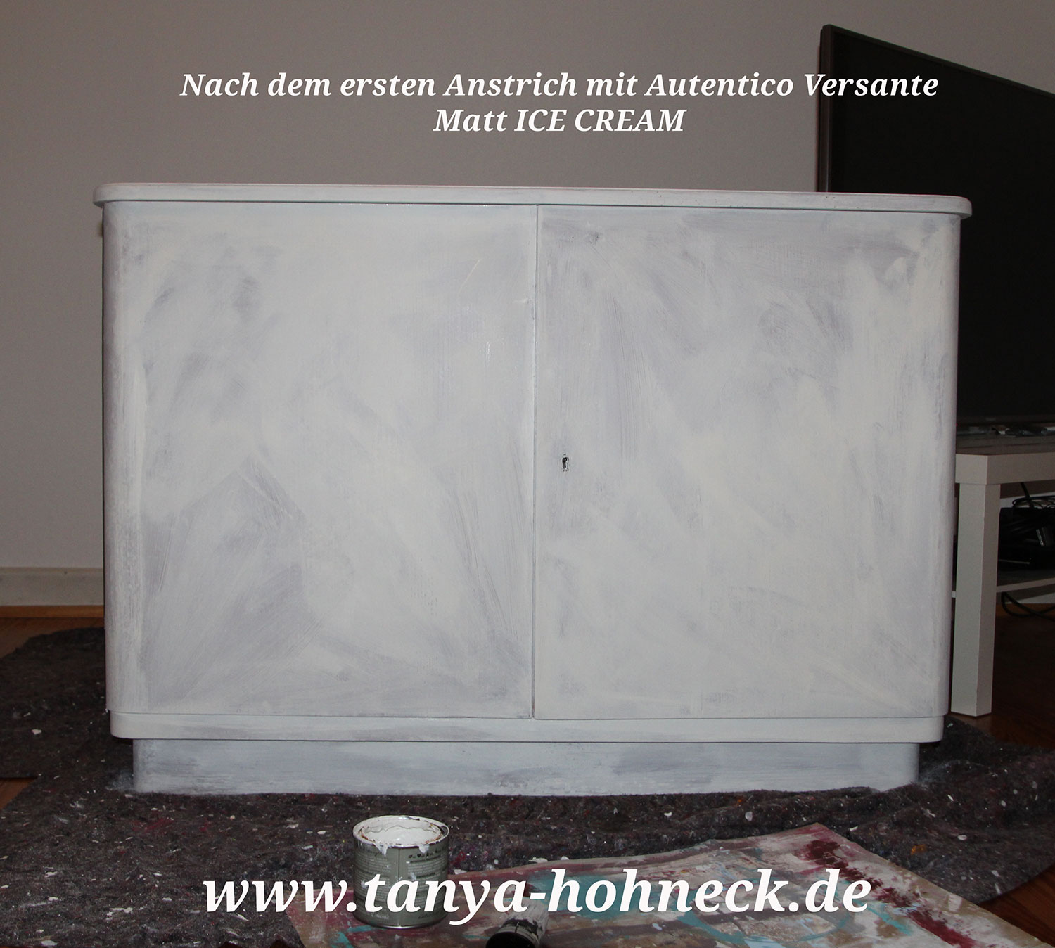 Fernsehschrank Autentico chalk paint Versante Matt ICE CREAM - Tanya