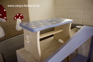Hocker-Pünktchen Punkte hellblau handbemalt