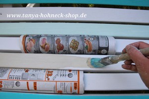 Gartenbank streichen mit Versante Kreidefarben von Autentico Tanya